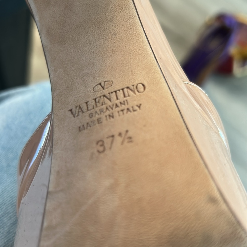 ONE SINGLE SHOE Valentino Tan-Go 155 Patent Platform Heel RIGHT HEEL ONLY 37 1/2 - Picture 6 of 8